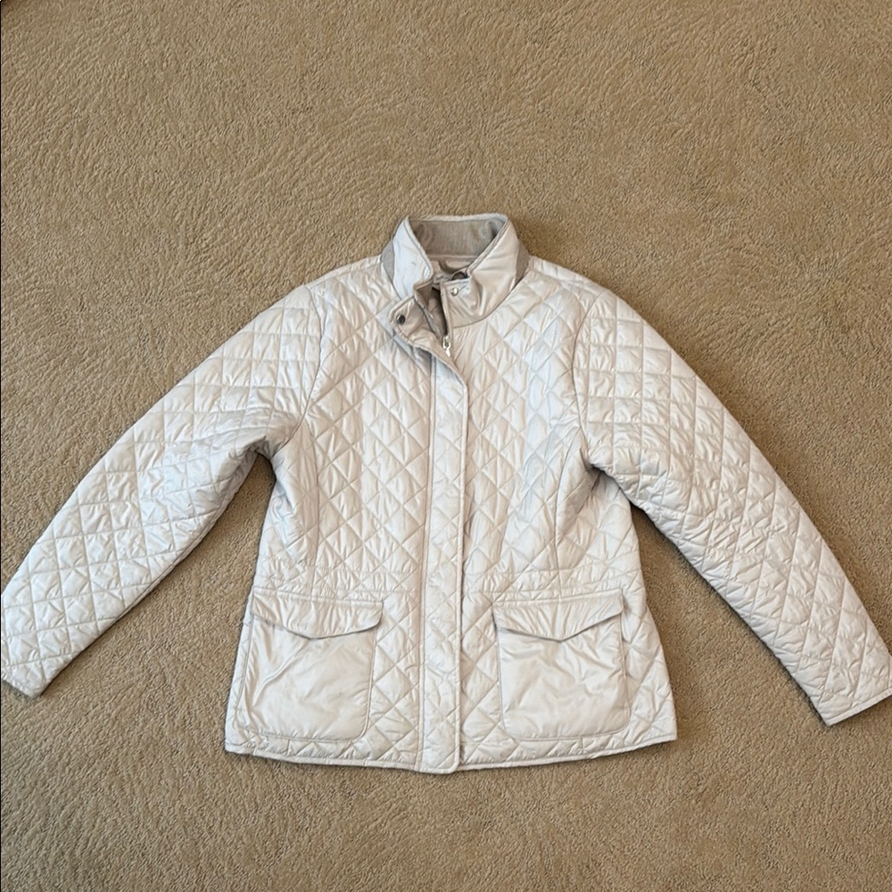 Peter Millar Cream Quilted Puffer Jacket